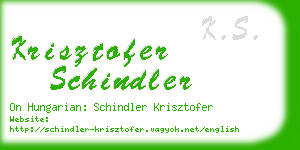 krisztofer schindler business card